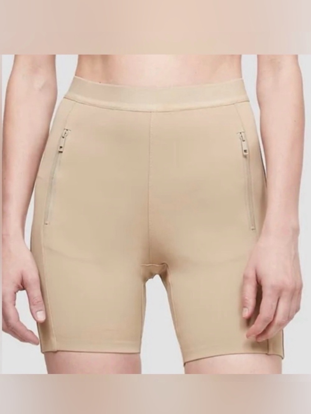 3.1 Phillip Lim Everyday Bike Shorts Beige Zip Pockets XS NWOT